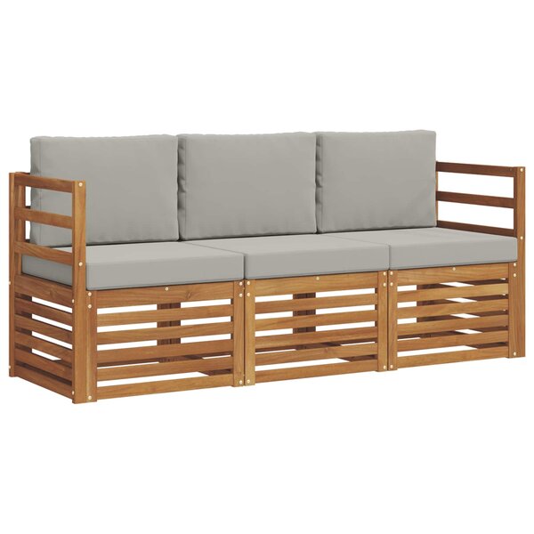 vidaXL Ensembles de canapés avec coussin 3 Pièces Gris Naturel et Clair