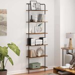 vidaXL Étagère Chêne fumé 60 x 24 x 203 cm Bois d'ingénierie