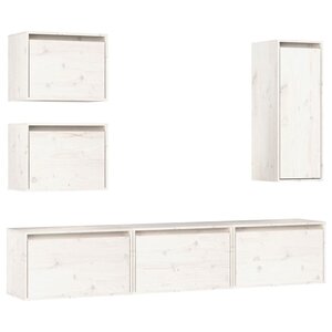 vidaXL Meubles TV 6 Pièces Blanc Bois massif de pin