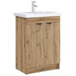 vidaXL Armoire sous évier de salle de bain Chêne artisanal