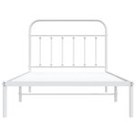 vidaXL Cadre de lit métal sans matelas et tête de lit blanc 107x203 cm