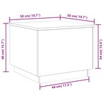 vidaXL Table basse avec lumières LED vieux bois 50x50x40 cm