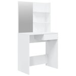 vidaXL Coiffeuse avec miroir Blanc brillant 74 5x40x141 cm