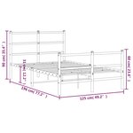 vidaXL Cadre de lit métal avec tête de lit/pied de lit blanc 120x190cm