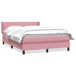 vidaXL Sommier à lattes de lit avec matelas rose 160x210 cm velours
