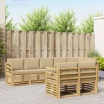 vidaXL Ensemble de canapés d'extérieur 8 Pièces Blanc et Beige
