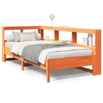 vidaXL Lit bibliothèque sans matelas cire marron 100x200 cm pin massif