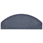 vidaXL Tapis d'escalier 30 pièces 65 x 24 x 4 cm Gris foncé et bleu Demi-rond Grand