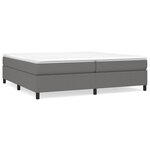 vidaXL Sommier à lattes de lit avec matelas Gris foncé 200x200cm Tissu
