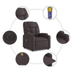 vidaXL Fauteuil inclinable de massage électrique Marron foncé Tissu