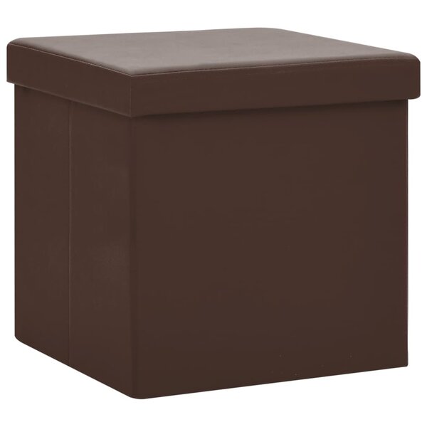 vidaXL Tabouret de rangement pliable Marron PVC