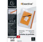 Sachet De 5 Pochettes Zip Perforées Polypropylène Exactive - A4 - Cristal Translucide - X 2 - Exacompta