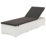 vidaXL Chaise longue avec coussin Résine tressée Blanc