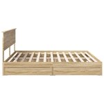 vidaXL Lit de Rangement Chêne Sonoma 200 x 200 cm Bois d'ingénierie