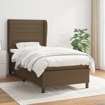 vidaXL Sommier à lattes de lit avec matelas Marron foncé 90x200 cm