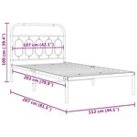 vidaXL Cadre de lit métal sans matelas et tête de lit blanc 107x203 cm