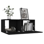 vidaXL Ensemble de meubles TV 8 Pièces Noir Bois d'ingénierie