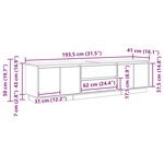 vidaXL Meuble TV avec éclairage LED vieux bois 193 5x41x50 cm