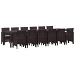 vidaXL Ensemble de salle à manger pour jardin 13 Pièces Marron