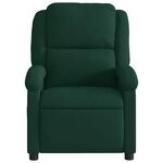 vidaXL Fauteuil inclinable de massage vert foncé velours
