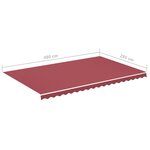 vidaXL Tissu de remplacement pour auvent Bordeaux rouge 5x3 m