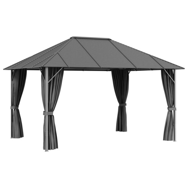 vidaXL Tonnelle avec parois et toit 4x3 m Anthracite