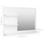 vidaXL Miroir de salle de bain blanc 60x10 5x45 cm bois d’ingénierie