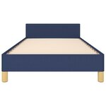 vidaXL Cadre de lit avec tête de lit Bleu 90x190 cm Tissu