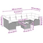 Ensemble de Canapés de Jardin 8 pièces vidaXL avec Coussins Beige Poly Rattan