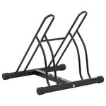 vidaXL Support de vélo au sol autoportant pour 2 vélos acier