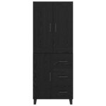 vidaXL Haut Armoire Chêne noir 69 5 x 34 x 180 cm Bois d'ingénierie