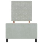 vidaXL Lit à ressorts avec tête de lit Gris clair 80 x 200 cm Velours