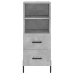 vidaXL Buffet Gris béton 34 5x34x90 cm Bois d'ingénierie
