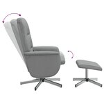 vidaXL Fauteuil inclinable de massage et repose-pied gris clair tissu