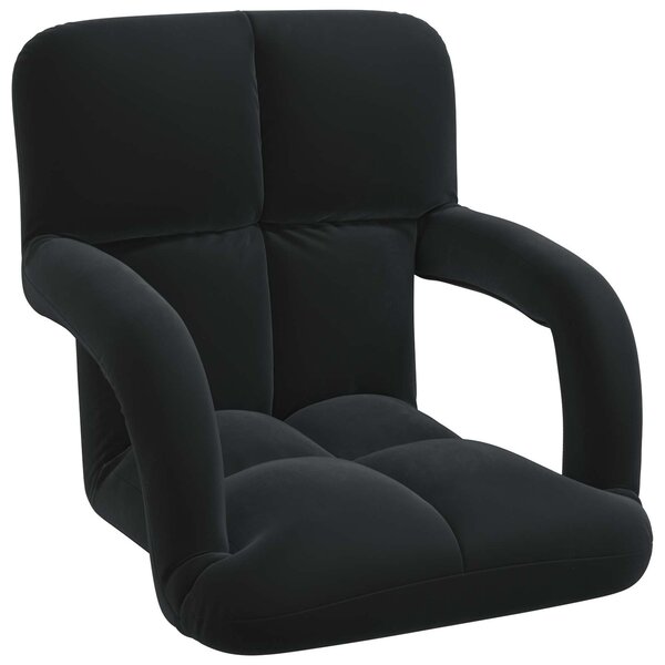vidaXL Fauteuil de sol ajustable Noir Velours