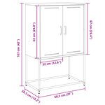 vidaXL Buffet haut noir 68 5x38 5x107 cm acier
