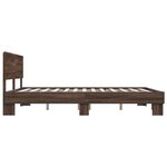 vidaXL Cadre de lit chêne marron 150x200 cm bois d'ingénierie et métal