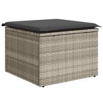 vidaXL Salon de jardin 6 Pièces avec coussins gris clair résine tressée