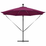 vidaXL Parasol banane à mât déporté Rouge bordeaux 294 x 294 x 248 cm