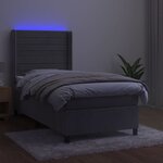 vidaXL Sommier à lattes de lit et matelas et LED Gris clair 90x190cm