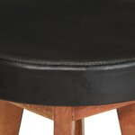 vidaXL Tabourets de bar 2 Pièces Cuir véritable et bois d'acacia solide
