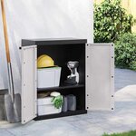 vidaXL Armoire de rangement d'extérieur gris et noir 65x37x85 cm PP