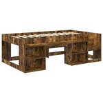 vidaXL Cadre de lit pour enfants avec rangement Chêne fumé 80 x 200 cm
