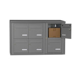 Bloc collectif Leabox 3x2  grade 3  simple face  extérieur  fixation murale  gris poussière ral 7037 finition brillante