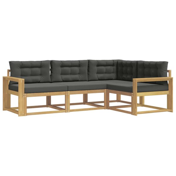 vidaXL Ensemble de canapés d'extérieur 3 Pièces Blanc et anthracite
