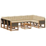 vidaXL Ensemble de canapés d'extérieur 10 pc Naturel et Beige