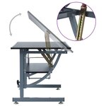 Vidaxl table à dessin pour adolescents noir 110x60x87 cm mdf