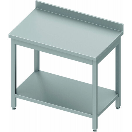 Table inox adossée avec etagère - gamme 800 - stalgast - à monter - acier inoxydable1800x800 x800xmm