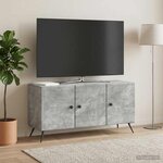 vidaXL Meuble TV Gris béton 99 x 34 5 x 50 cm Bois d'ingénierie