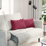 vidaXL Coussins de canapé 2 Pièces Rouge bordeaux 50 x 30 cm